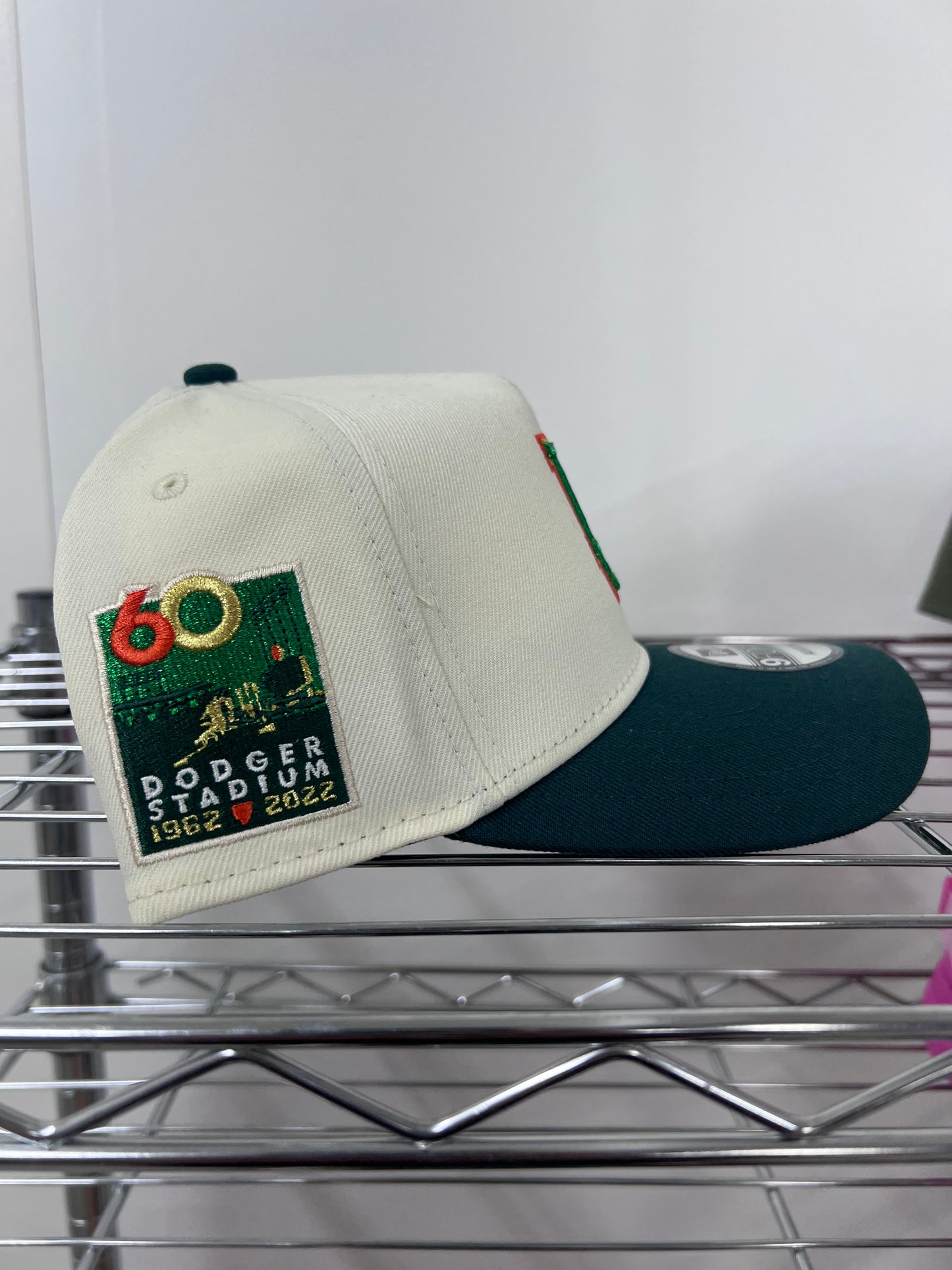 Dodgers White/Green Adjustable Hat